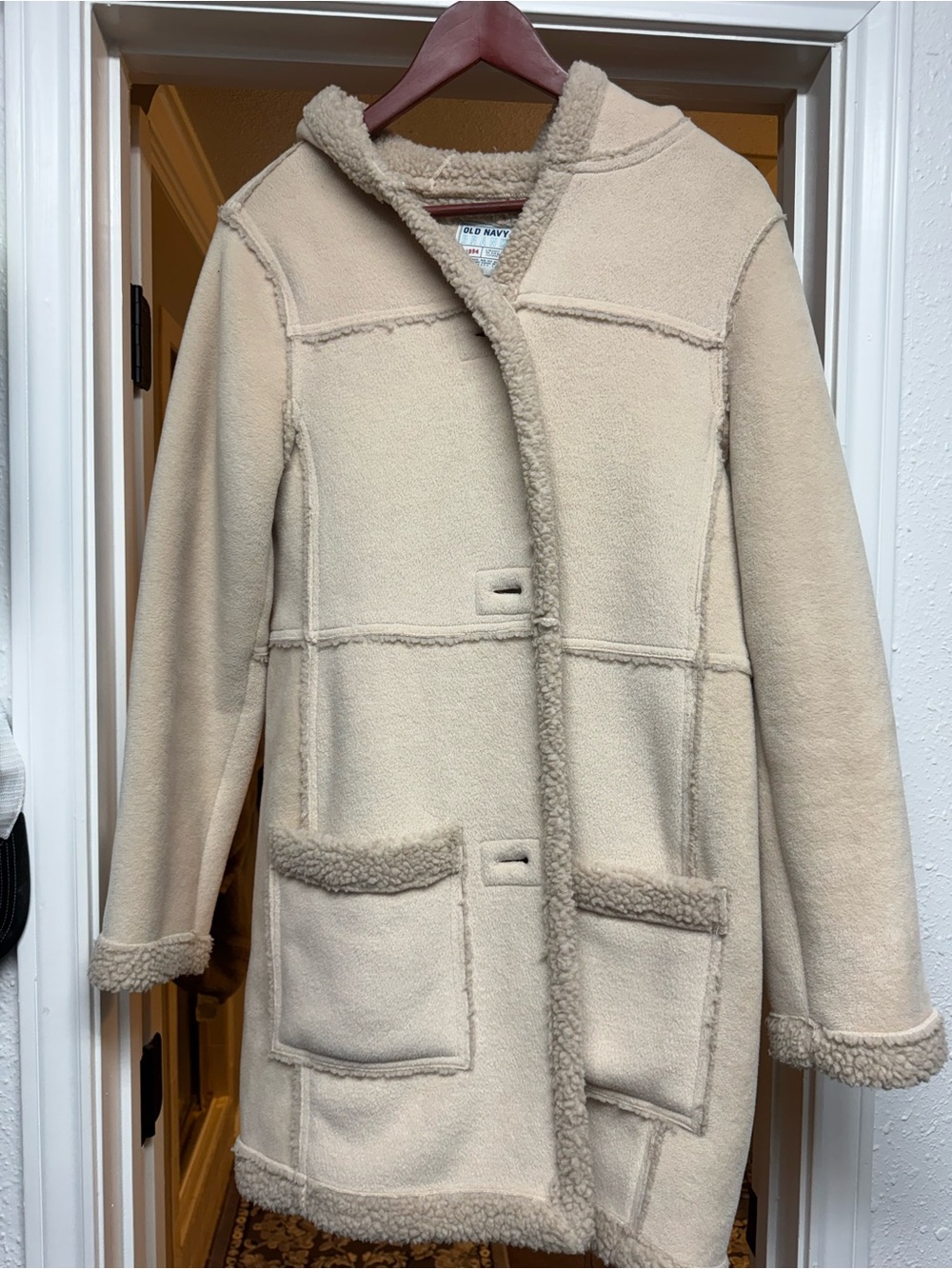 Old Navy Cream Sherpa Jacket with Cozy Pile